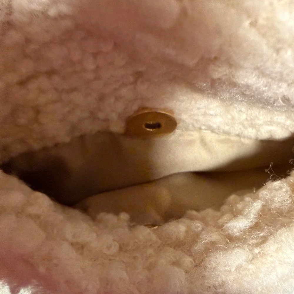 Cozy Chic I Am Sherpa‎ Sling Bag Cream Ivory Faux Shearling Crossbody Backpack